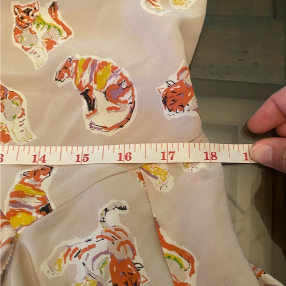 Rebecca Taylor Silk Tiger Cubs Pastel Colors Silk Top size 6 - Picture 7 of 14
